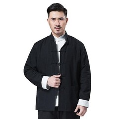 Mens Chinese Traditional Tang Suit Jacket Tops Kung Fu Wingchun Coat Sportwear