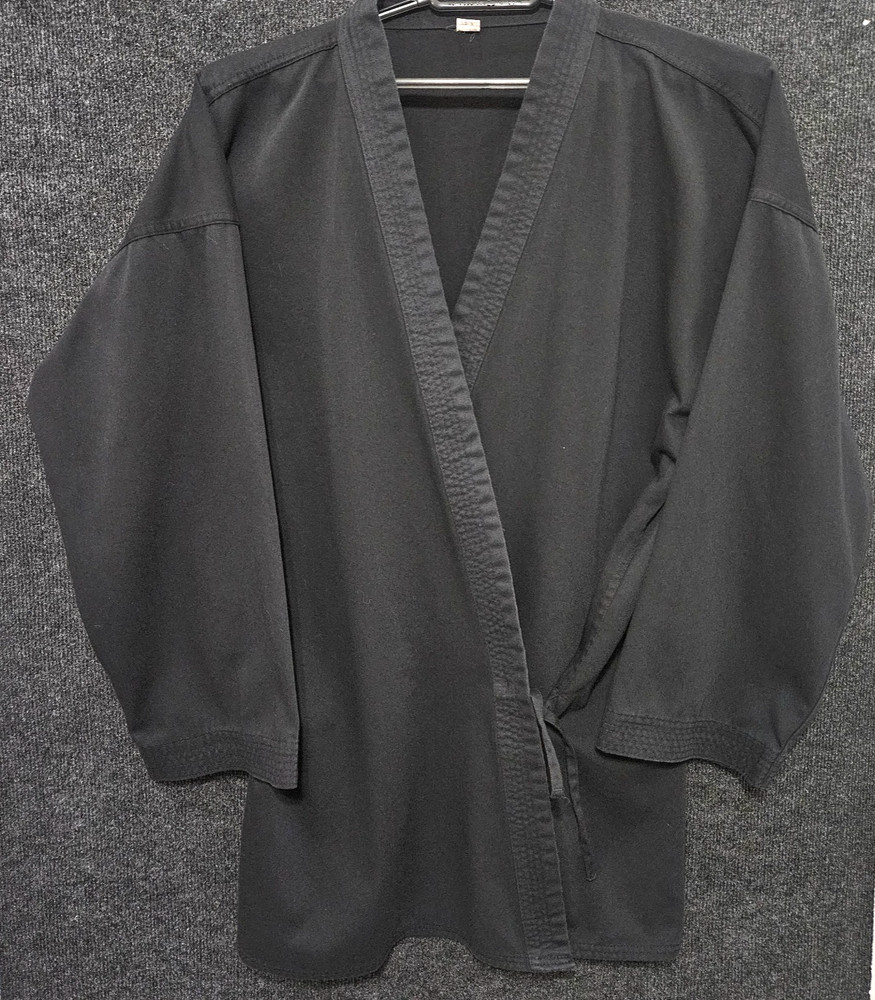 Vtg Black Martial Arts Gi Robe Jacket Karate Jui Jitsu Keikogi Uwagi Taekwondo