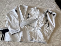 White Jiu Hi Jitsu Gi – Elite Sports – Size A4 – With White Belt