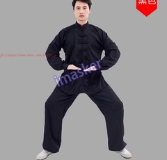 Unisex Cotton Kung Fu Tai Chi Uniform Morning exercise martial arts Clothes Suit
