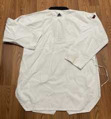 Adidas Taekwondo Uniform Top Mens Extra Extra Large WTF Black Collar White