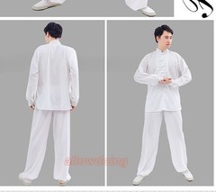 Unisex Cotton Kung Fu Tai Chi Uniform Morning exercise martial arts Clothes Suit