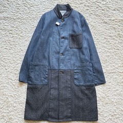SCISSORMAN Kurashiki Denim Judo Uniform-Style Long Coat With Engraved Buttons