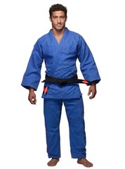 KANKU Bjj gi, Judo Uniform, Single Weave 450 gram White and Blue Jiu Jiutsu