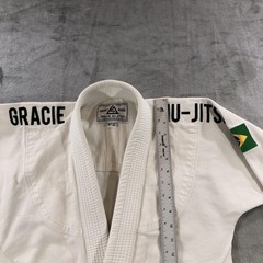 Gracie Jiu-Jitsu BJJ Gi Jacket Womens F2 White Authentic 100% Cotton Kimono Top