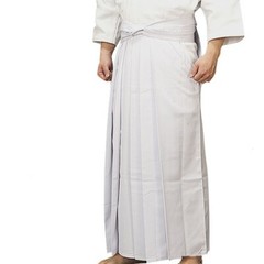 Cotton blend Salt White Hakama Uniform Pants Samurai Trouser For Japan Kendo