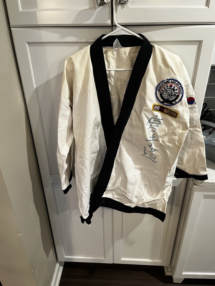 Tang Soo Do Karate Martial Arts Uniform Jacket White with Black Trim master