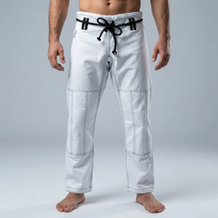 White BJJ Pants Jiu Jitsu Gi Martial Arts Grappling Training Trousers Ripstop