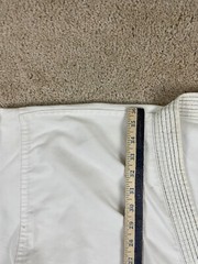 Taekwondo Uniform Mens Size 48 Relaxed Fit V-Neck Side Slit Drawstring White