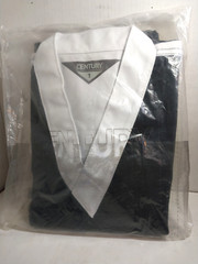 CENTURY BLACK/WHITE V-NECK MARTIAL ARTS TAEKWONDO TEAM UNIFORM YOUTH SIZE 1, NEW