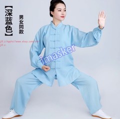 Men Women Linen Tai Chi Uniforms Kung Fu Suit Martial Arts Wing Chun Clothes Set