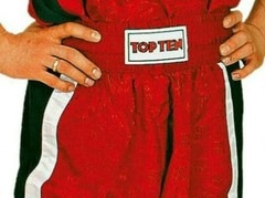 TOP TEN KICKBOXING ULTRALIGHT MESH 1605R RED BLACK outfit GI DOBAK Uniform IKF