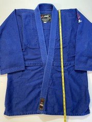 Gi Kimono Ghee Pants Judo Set Jiu Jitsu Karate Blue Scramble Adult 32×32 Large