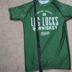 Leg Locks And Whiskey Rash Guard Komainu Apparel Mens Large Green Jiu Jitsu MMA
