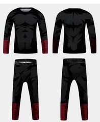Kids Brazilian Jiu-Jitsu BJJ MMA Rashguard Shorts Set Anime Fighter DBZ