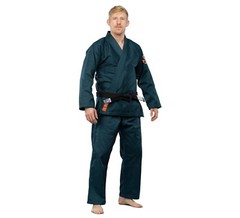Fuji Lightweight Light Weight Mens Brazilian Gi Jiu-Jitsu BJJ Navy Blue w Orange