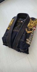 Rare💥 A2 Hayabusa Black and Yellow Jiu-Jitsu Gi with Dragon like Design 🐉