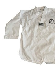 Taekwondo Gi Set Quinones 0/140 Youth Large White Uniform Top Pants White Belt