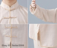 Linen Martial Arts Tai Chi Uniform Kung Fu Wingchun Suit Short Sleeves Outfit