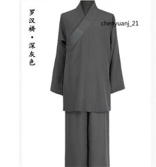 Buddhist Shaolin Monk Robe Full Set Linen Kung Fu Suit Meditation Uniforms Cloth