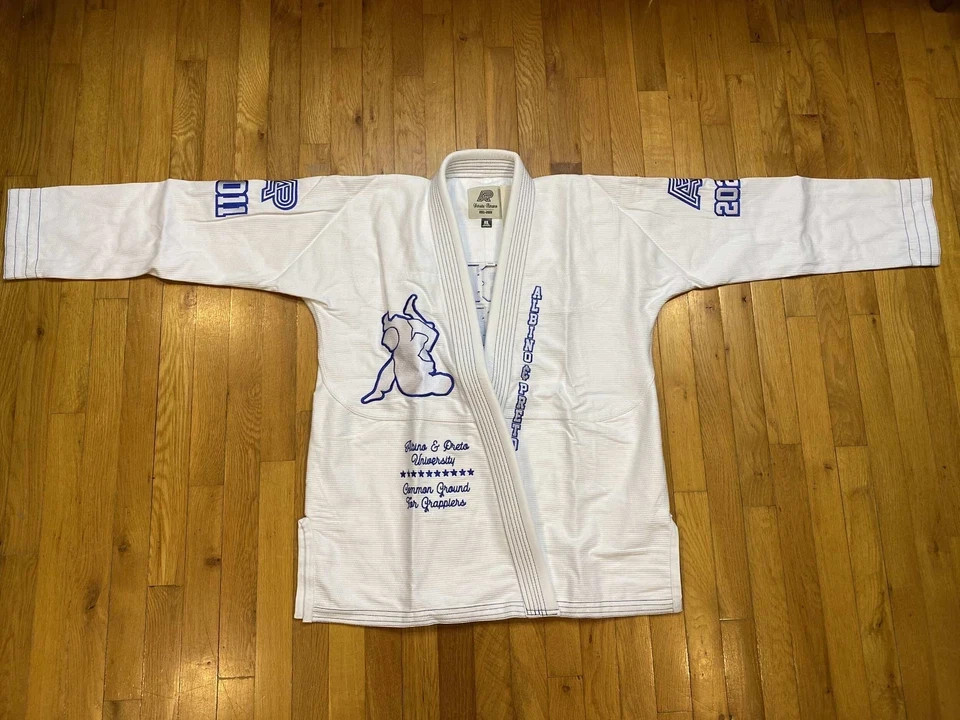 Albino & Preto Batch 102 White BJJ Gi 450 GSM Pearl Weave Jiu Jitsu Kimono