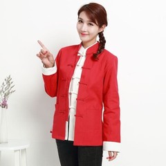 Ladies Women Traditional Chinese Tang Suit Coat Jacket Kung Fu Tai Chi Uniform