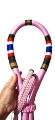 Mongkol Prajiat Boxing Headband Color Pink Premium Handmade Armbands MMA Muay Th