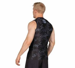 Fuji Combat Camo Sleeveless Sleeve Less MMA BJJ Jiu Jitsu Rashguard – Black