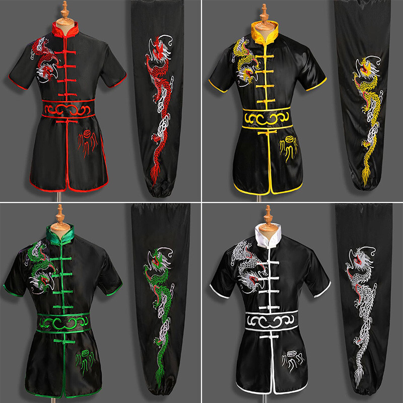 Kung Fu Tai Chi Uniform Martial Arts Suit Wushu Clothes Outfit Dragon Embroidery