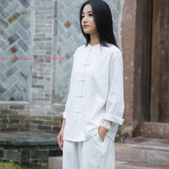 Women Cotton line Tai Chi Suit Kung Fu Uniform Morning Exercise martial arts Set