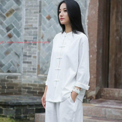 Women Cotton line Tai Chi Suit Kung Fu Uniform Morning Exercise martial arts Set