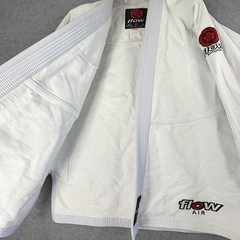 Flow Kimonos Air Brazilian Jiu-Jitsu Martial Arts MMA Jacket Cotton Sz A2H White