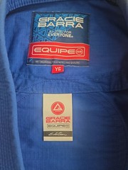 Gracie Barra Wear Jiu Jitsu Blue Ripstop Long Sleeve Kimono Top Youth Size Y6