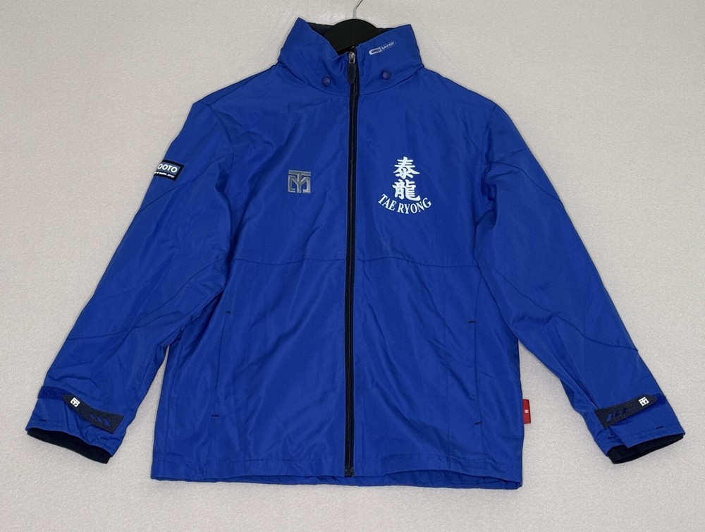 MOOTO Blue Full Zip Tae Kwon Do Wind Breaker Jacket Youth Size 150(1) Tae Ryong