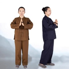 Shaolin Monk Zen Lay Clothes Buddhists Meditation Uniform Temple Monk Robe Suits