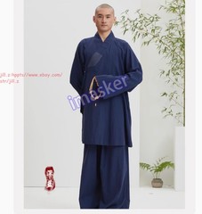 Buddhist Shaolin Monk Robe Full Set Cotton Thin Kung Fu Suit Meditation Uniforms