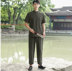 Women Men Cotton Linen Tai Chi Kung Fu Suit Morning Exercise yoga Clothing Sets