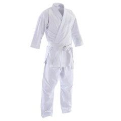 Karate Uniforms White PolyCotton Martial Art 8oz Gi New with belt Kids Unisex
