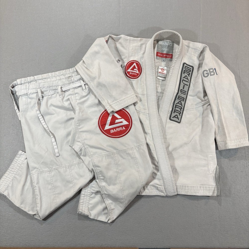 Gracie Barra Gi Jiu Jitsu MMA Kimono Pants & Jacket A2 Set Unisex White Read
