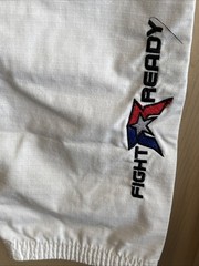Fight Ready Jiu-Jitsu Pants Mens A2 White Drawstring Waist Straight Leg