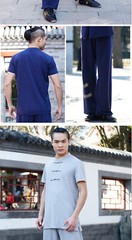 New autumn short sleeve men’s middle-aged Chinese style martial arts clothes