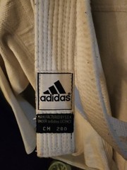 adidas adi JJ 220 Judo Gi Uniform White/Black Stripes Adult Unisex Size 190