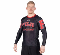 Fuji Bull Dog MMA BJJ Jiu Jitsu LongSleeve Long Sleeve LS Rashguard – Black Red