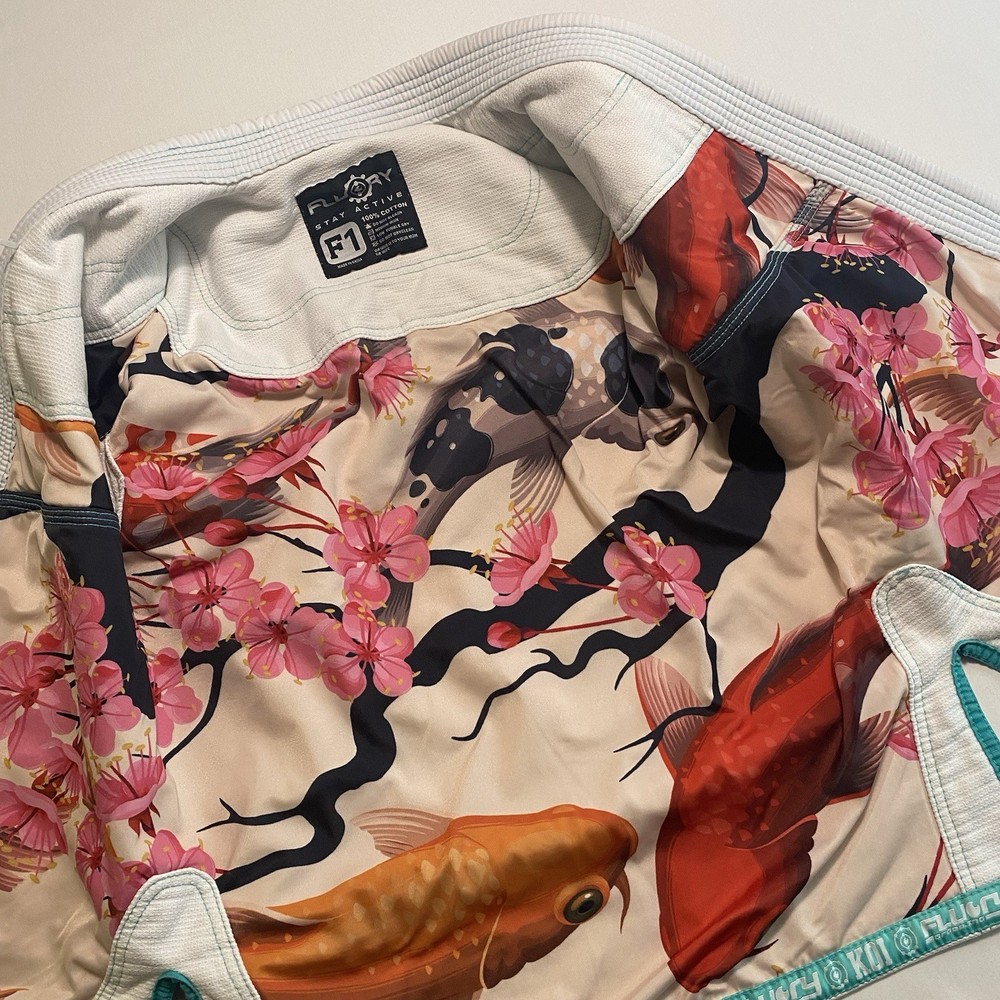 FLUORY Koi Fish Brazilian Jiu-Jitsu Kimono Women Size F1 Grappling Fighting