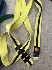 ki international Belt 100% Cotton Yellow Size 2