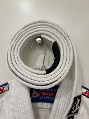 Adult Mens A1 White Jiu Jitsu GI, Top & Bottom #2 Nono’s Academy With White Belt