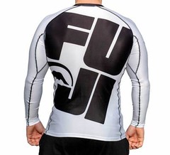 New Big Fuji MMA BJJ Jiu Jitsu LongSleeve Long Sleeve LS Rashguard Rash – White