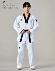 MOOTO BS 5 WT Taekwondo Standard Uniform Black Neck | Adult & Kids TKD Dobok