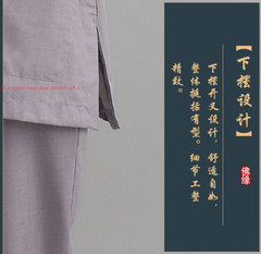 New Unisex Suits Buddhist Monk Religion Clothing Sets Lay Shirt+Pant Uniforms