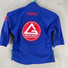 Gracie Barra Jiu Jitsu Gi Top Kids Y1 Blue Excellent Equipe GB Edition Ripstop
